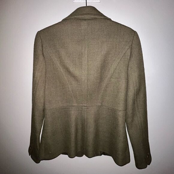 Ann Taylor Olive Green Wool Blazer - Sz 2 - Picture 5 of 16